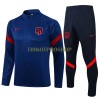 Atlético Madrid Sweatshirts Anzüge Suit Quarter-zip 2021-22 Blaue Für Herren